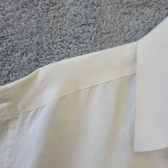 *$$$ DROP* LINEN White  Short Sleeve Shirt. Brand INSERCH - Picture 6 of 13
